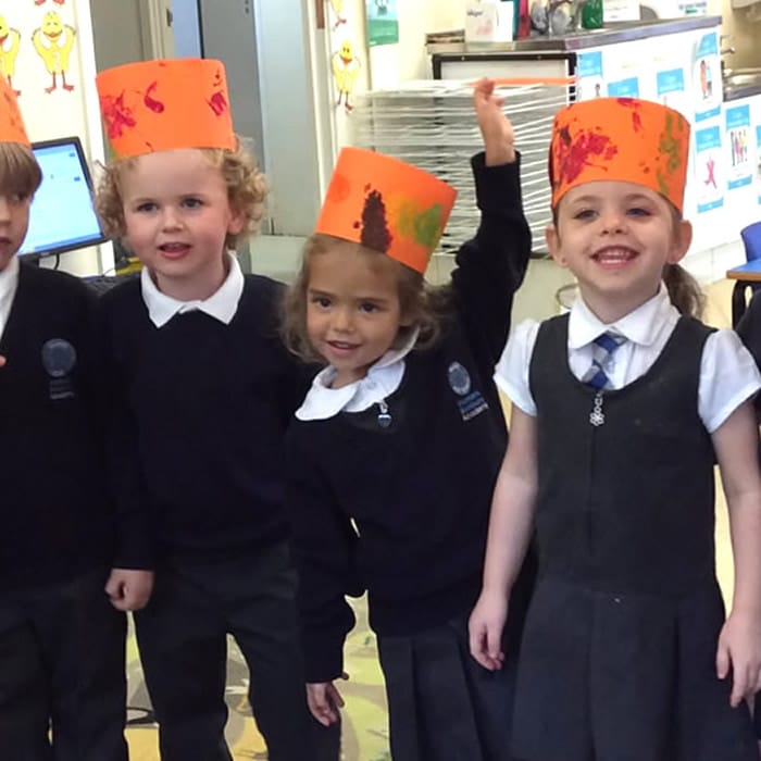 Nursery children with hats
