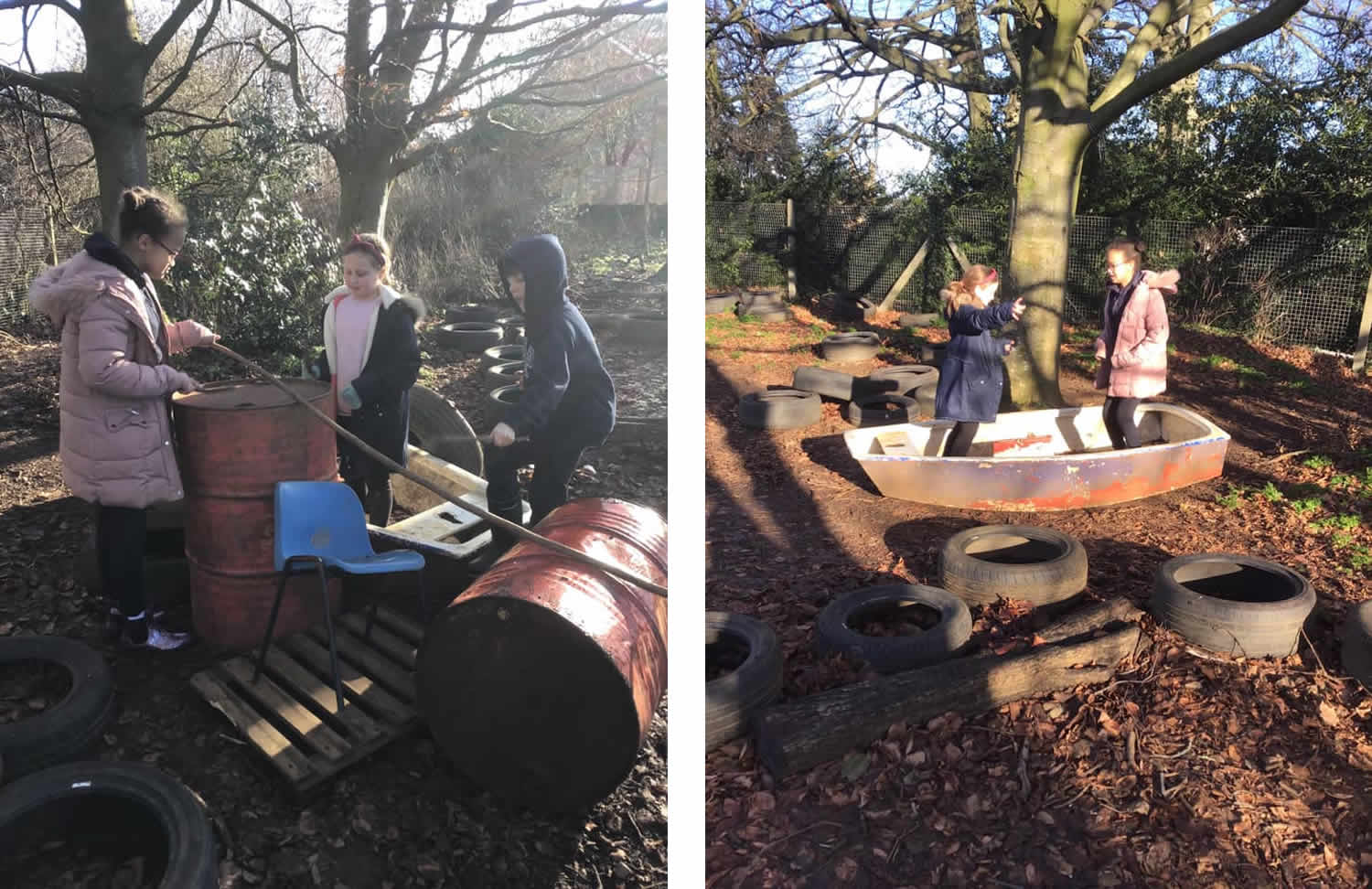 Y5-6 pupils in Forest School 