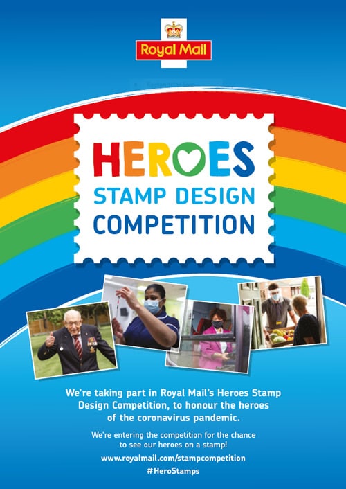 Heroes Stamp Design Poster