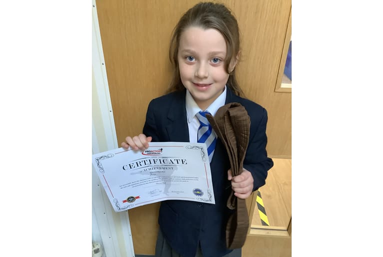 Pupil with Taekwon-do certificate